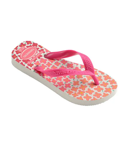 Kids Flores Flip Flops White/Pink Flux