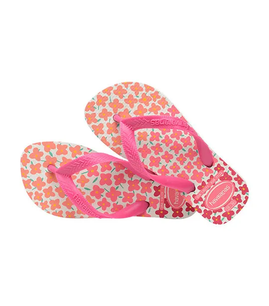 Kids Flores Flip Flops White/Pink Flux