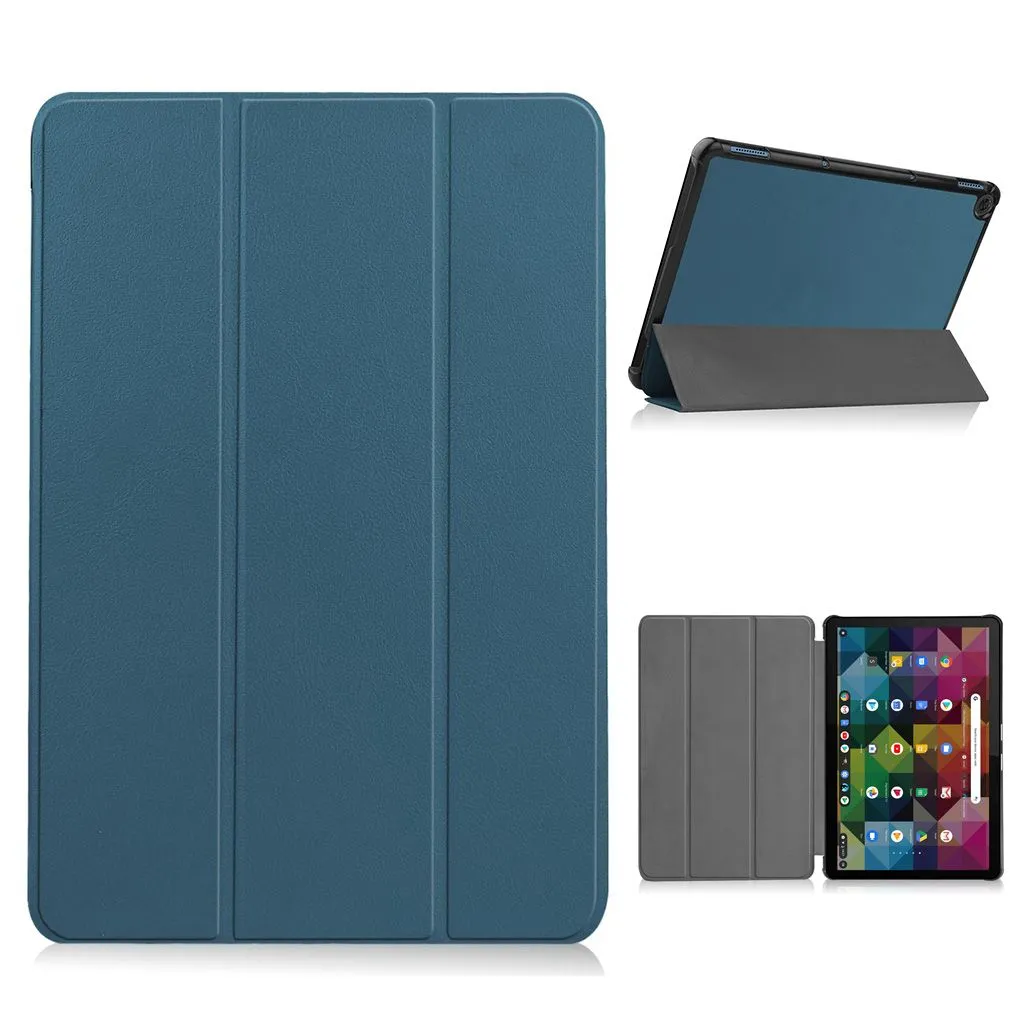 Lenovo Chromebook Duet litchi leather flip case - Blackish Green