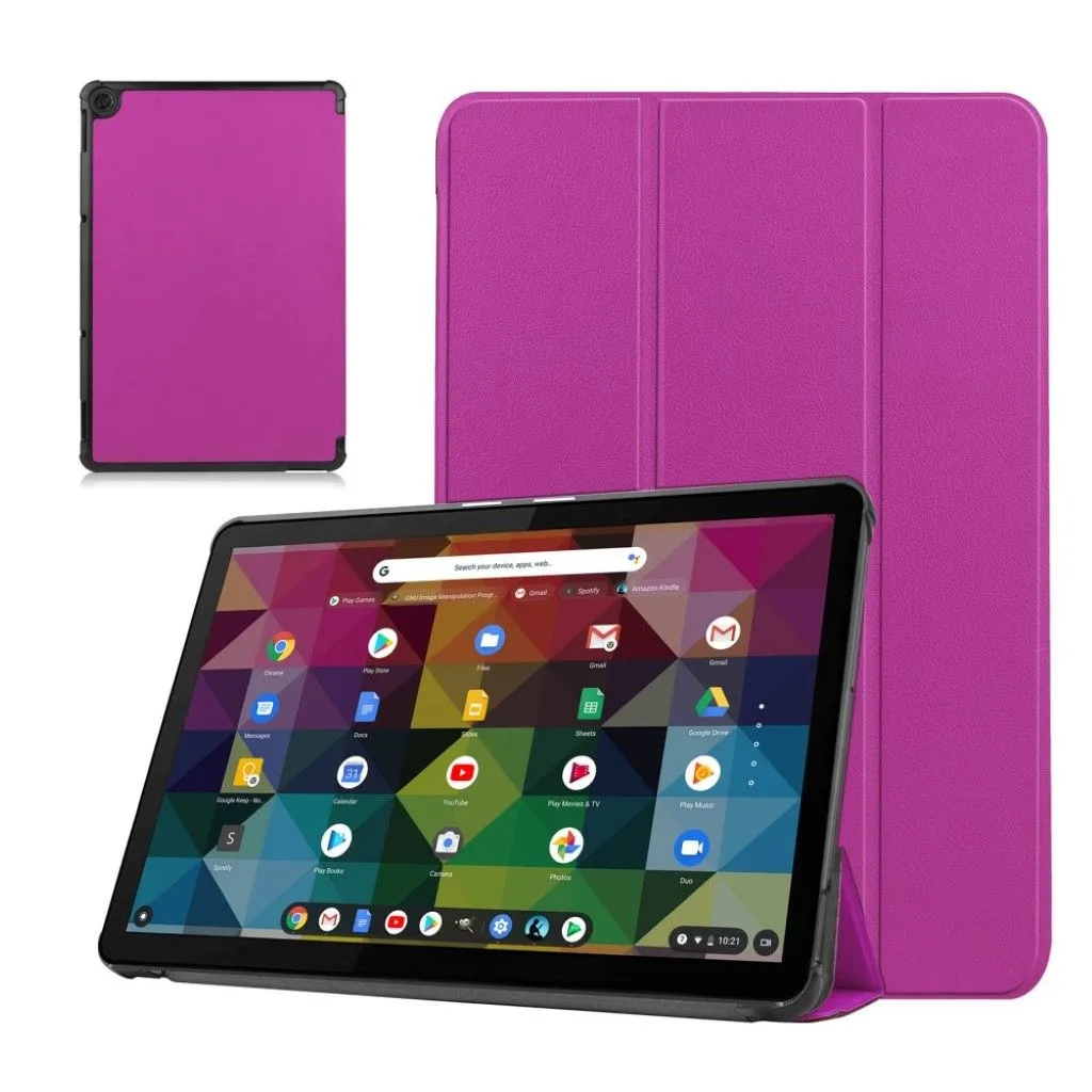 Lenovo Chromebook Duet litchi leather flip case - Purple