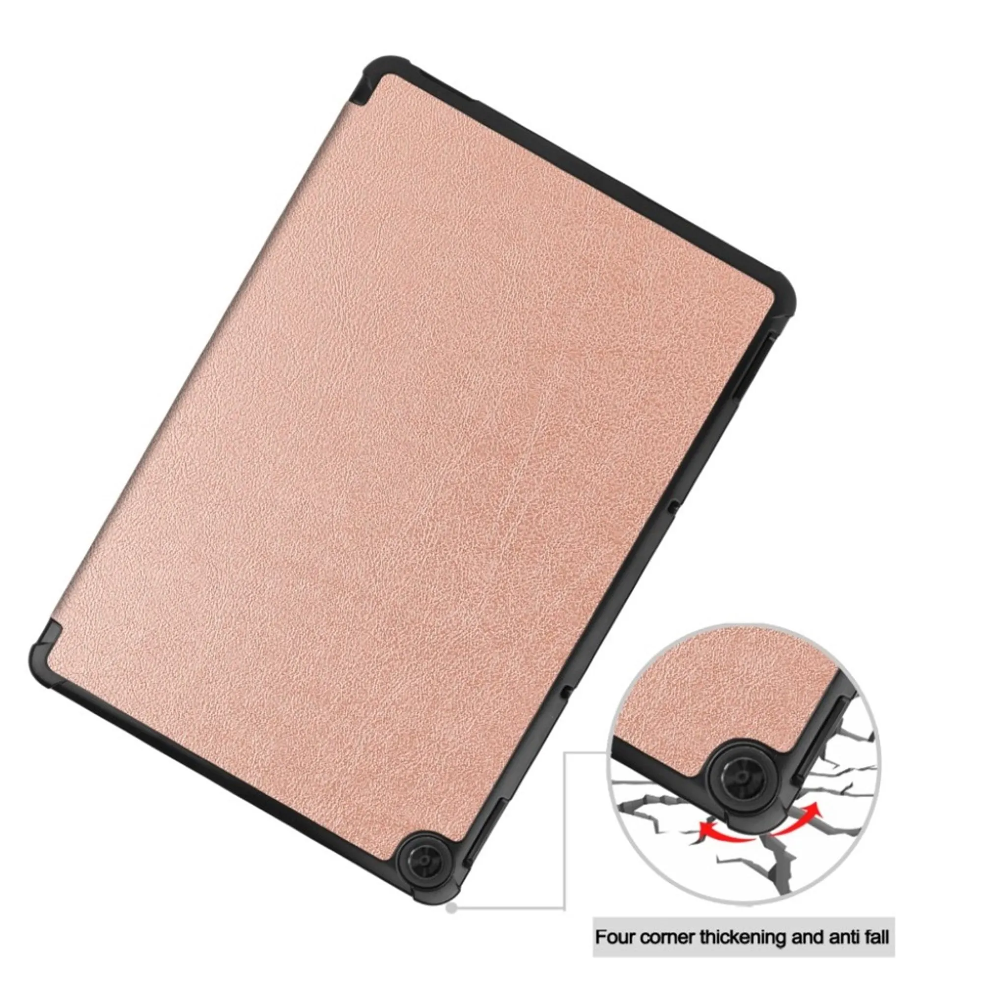 Lenovo Chromebook Duet litchi leather flip case - Rose Gold