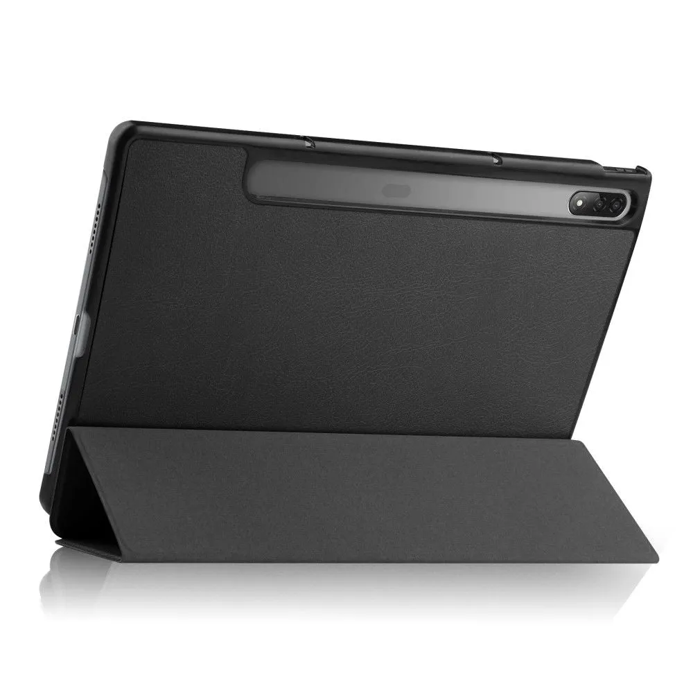 Lenovo Tab P12 Pro tri-fold leather flip case - Black