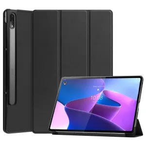 Lenovo Tab P12 Pro tri-fold leather flip case - Black