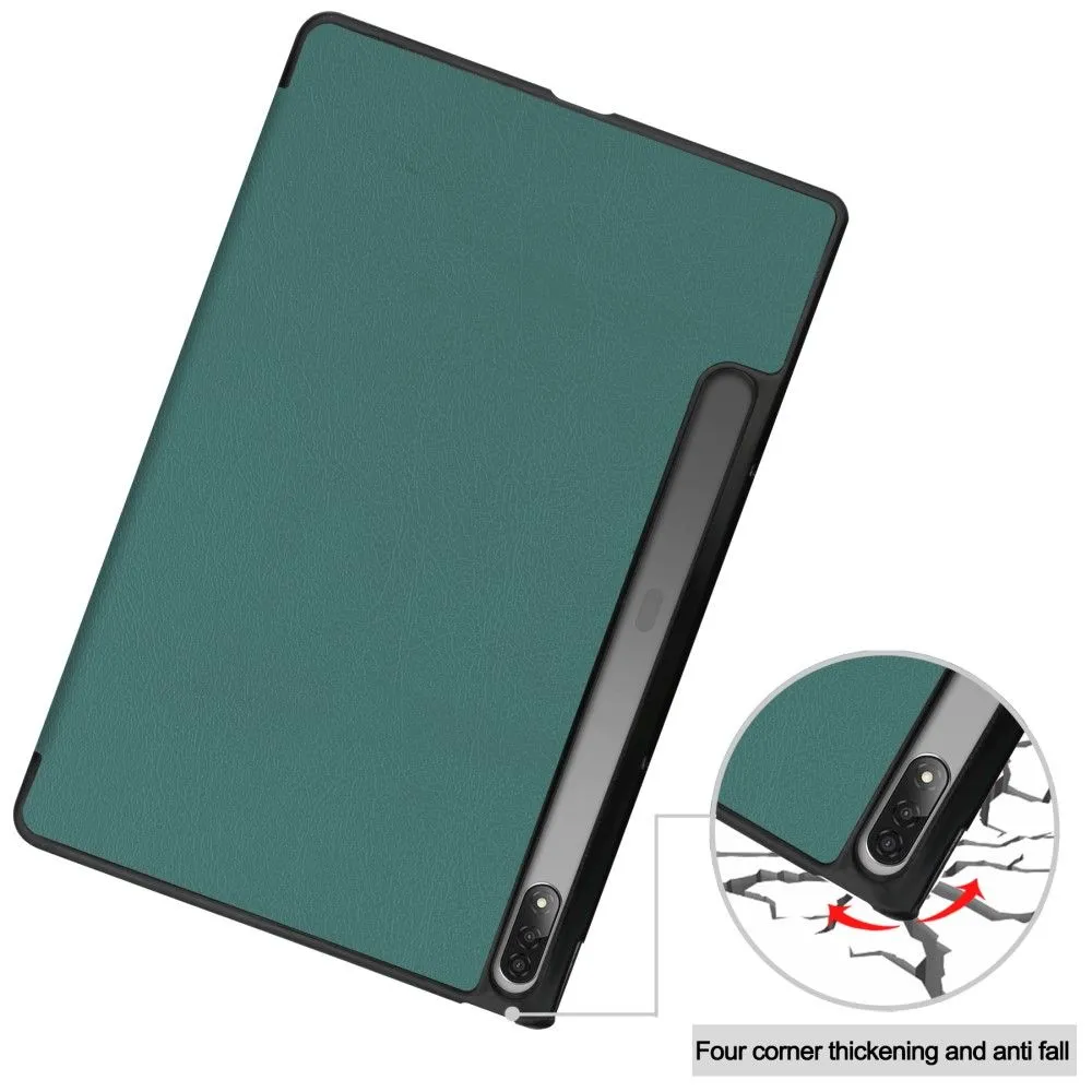 Lenovo Tab P12 Pro tri-fold leather flip case - Green