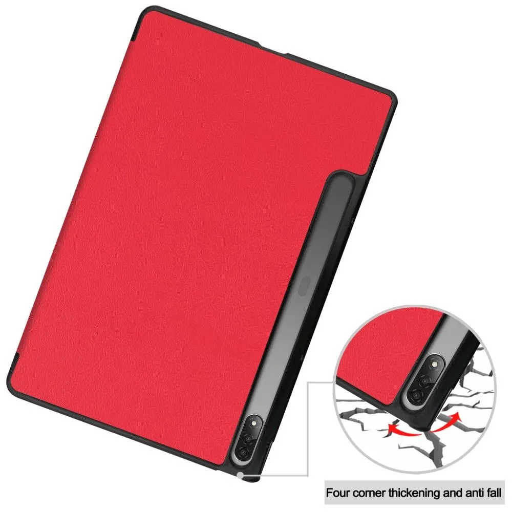 Lenovo Tab P12 Pro tri-fold leather flip case - Red