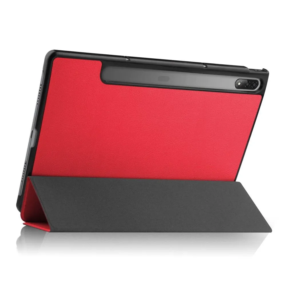 Lenovo Tab P12 Pro tri-fold leather flip case - Red