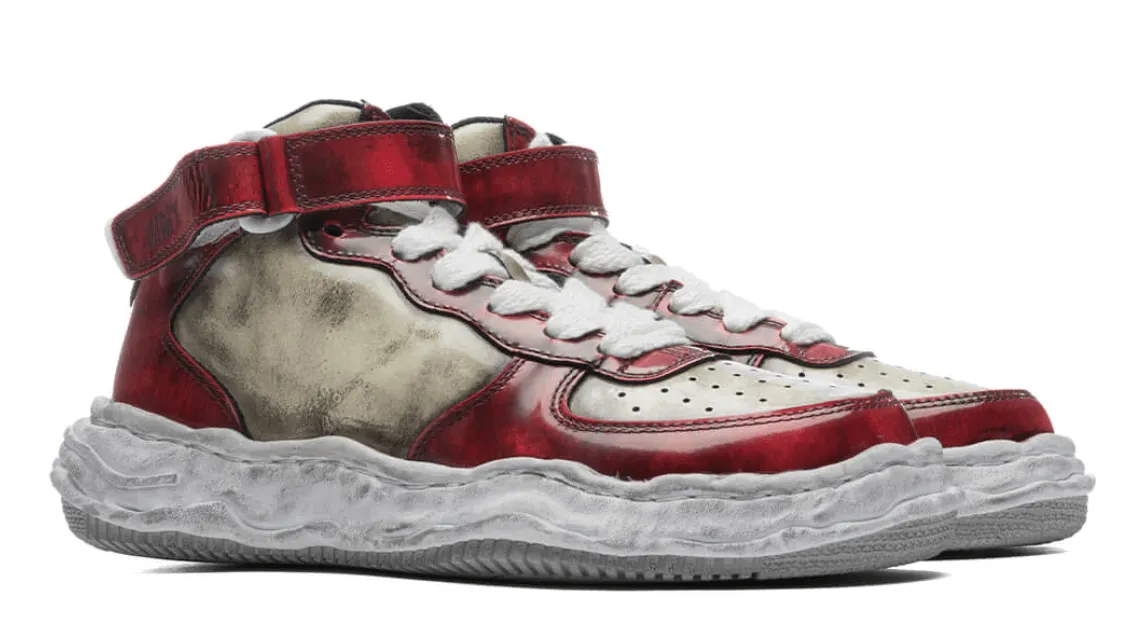 Maison Mihara Yasuhiro Wayne OG Sole Sneaker High Brushed Patent Leather Red