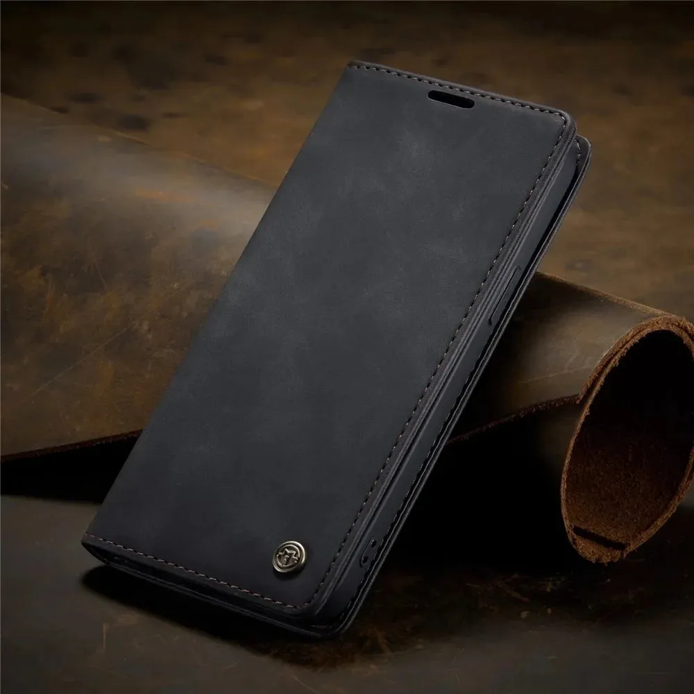 Matte Leather Flip Cover for iPhone  5 6 11 12 13 14 15 XR Sophisticated Style and Ultimate Protection