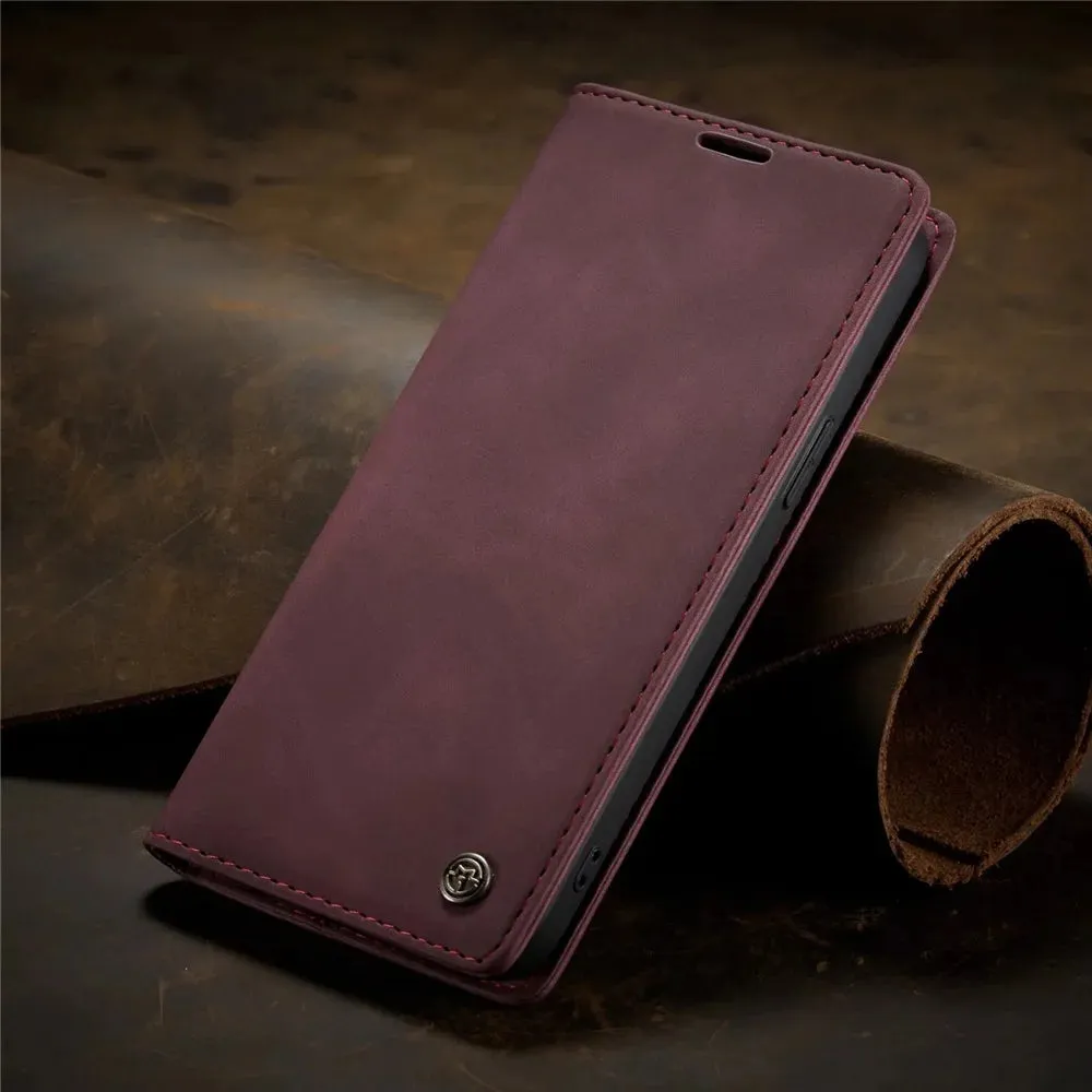 Matte Leather Flip Cover for iPhone  5 6 11 12 13 14 15 XR Sophisticated Style and Ultimate Protection