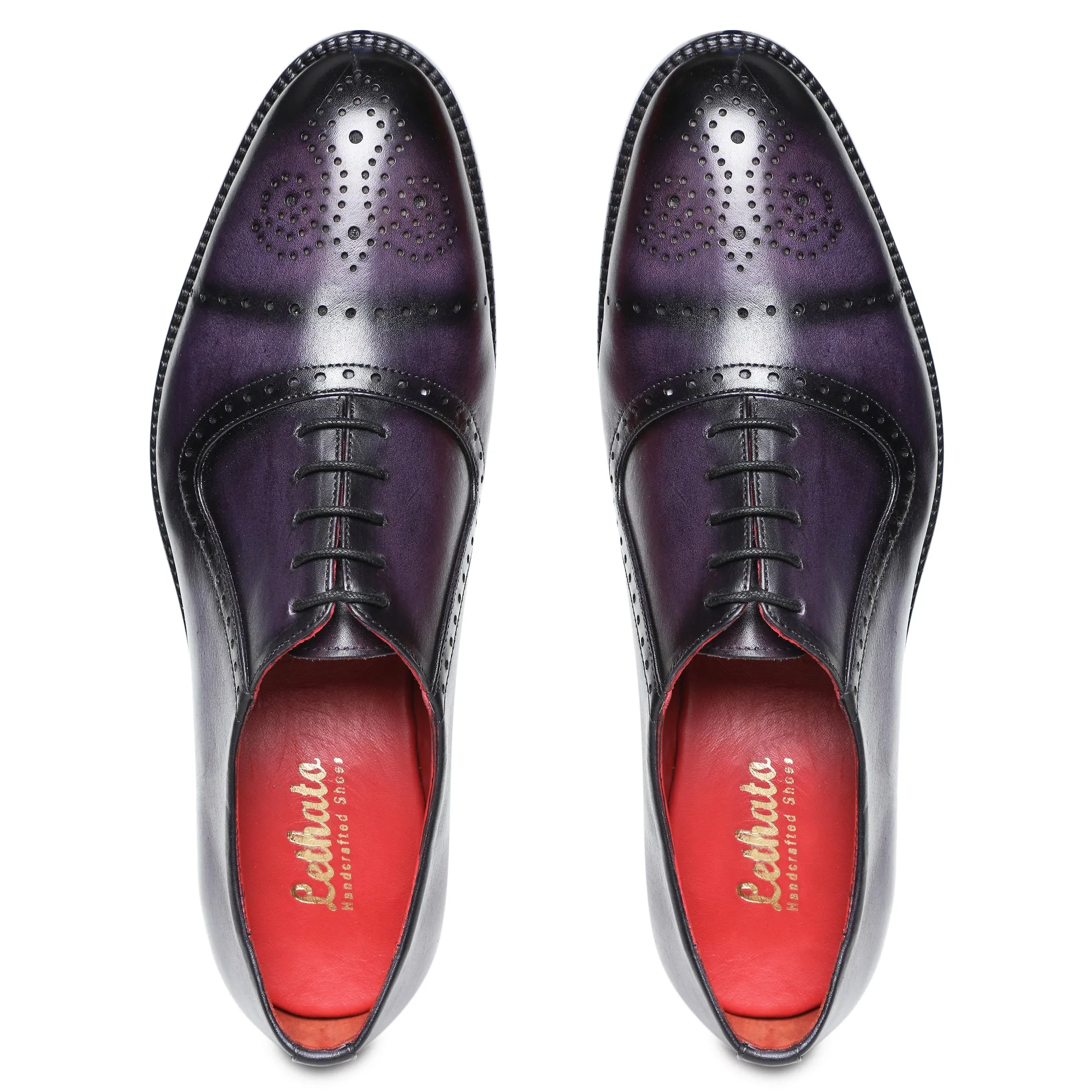 Medallion Toe Oxford- Purple