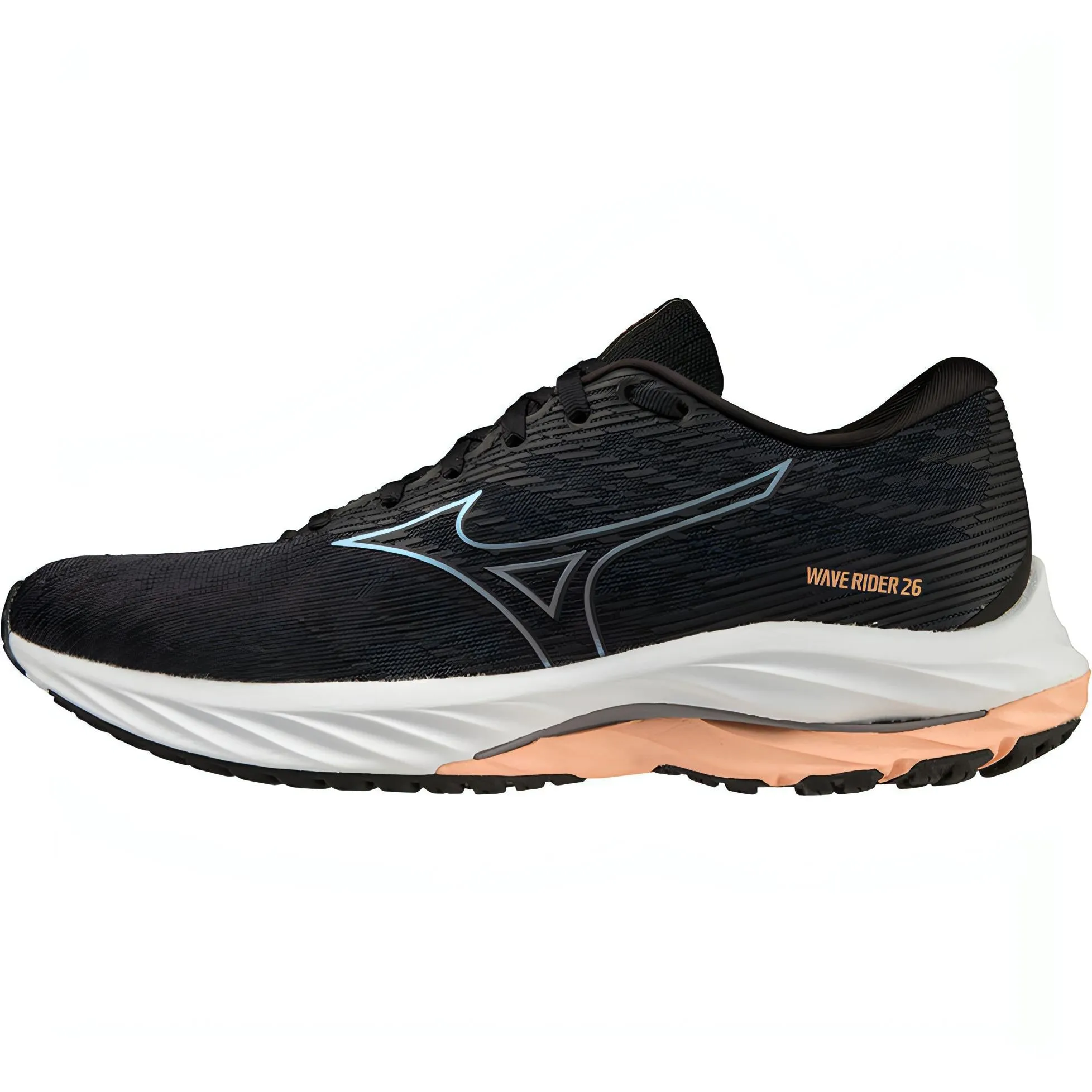 Mizuno Wave Rider 26 WIDE FIT (D) Womens Running Shoes - Black