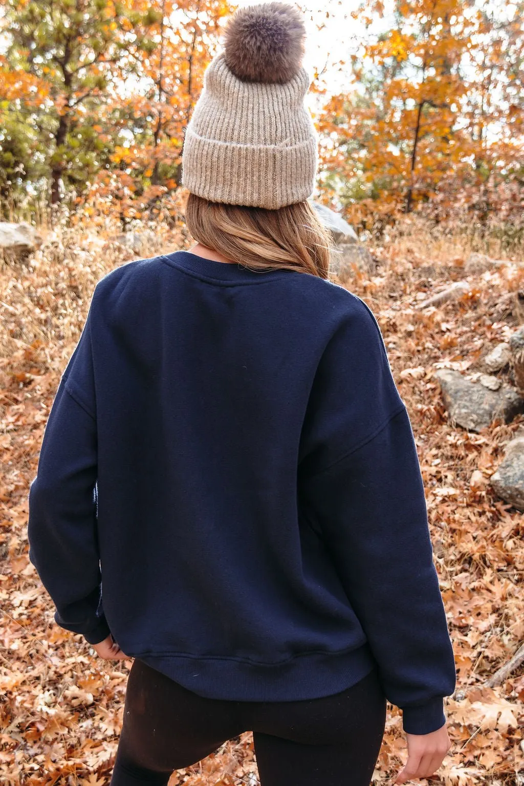 Navy Apres Ski Graphic Sweatshirt