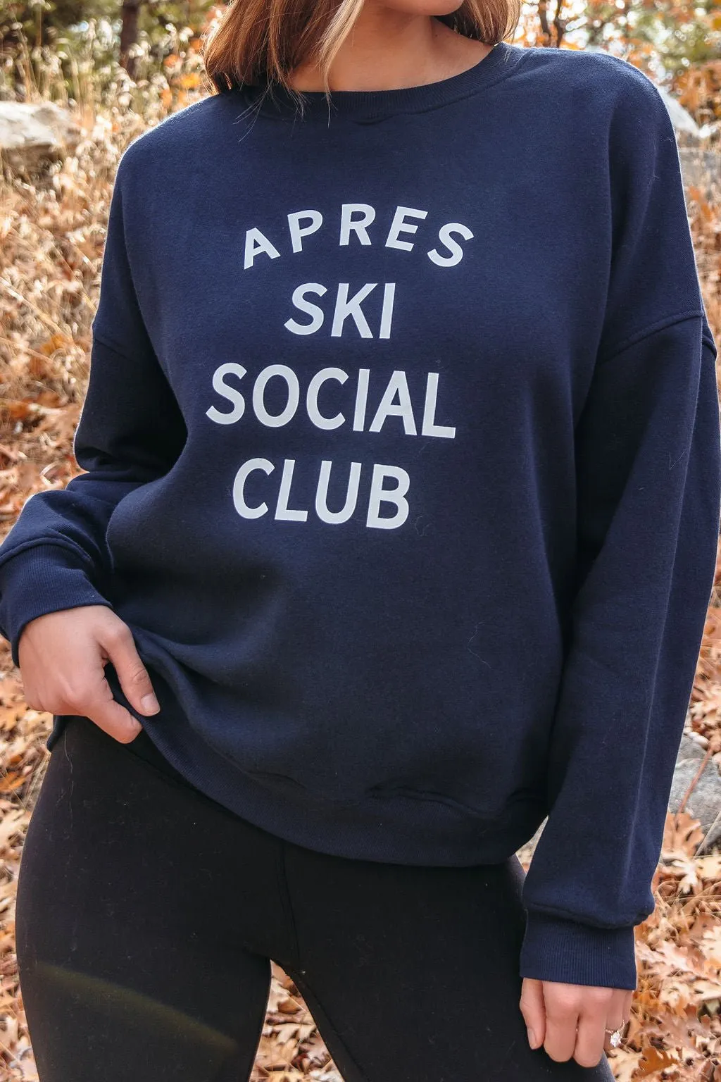 Navy Apres Ski Graphic Sweatshirt