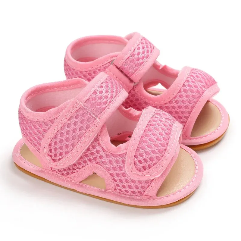 New Summer Baby Sandals Infant Girl Non-slip Rubber Sole Net Flat Heel Garden Girl Sandals - BGSD50783