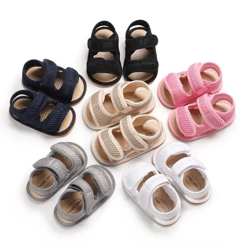 New Summer Baby Sandals Infant Girl Non-slip Rubber Sole Net Flat Heel Garden Girl Sandals - BGSD50783