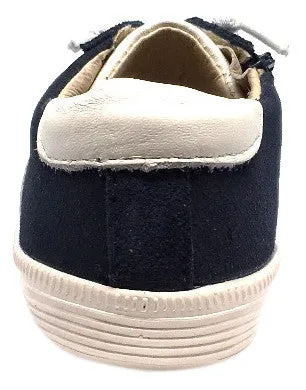 Old Soles Boy's and Girl's Navy Vintage Runner Slip On Stretch Lace Sneakers