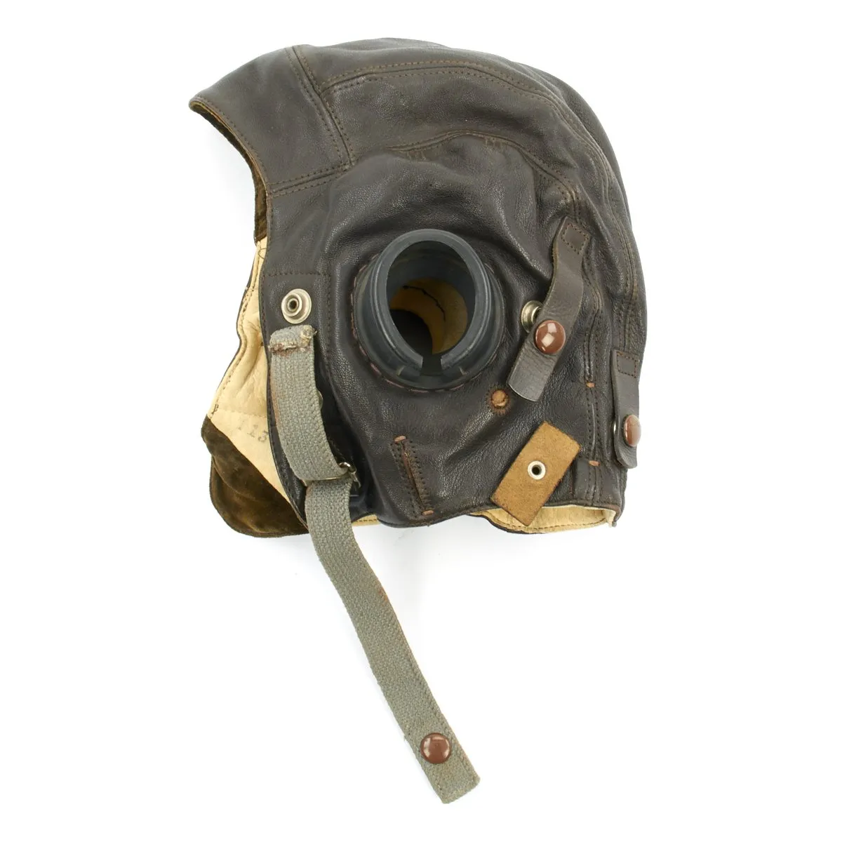 Original British WWII RAF Fighter Pilot Type C Leather Flying Helmet with Mk VII Goggles