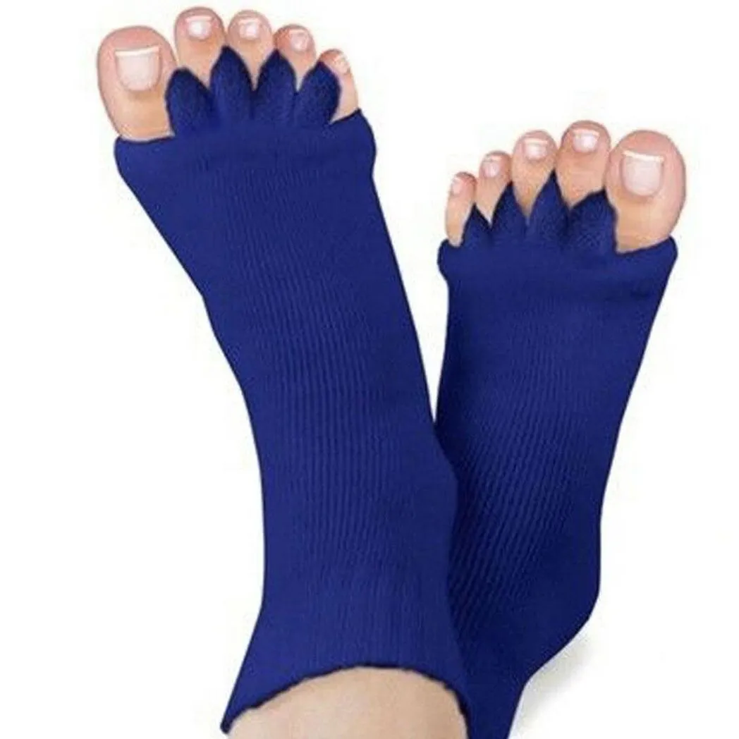 Pair of Foot Alignment Socks Choice of Colour to Relieve Foot Pain, Blue