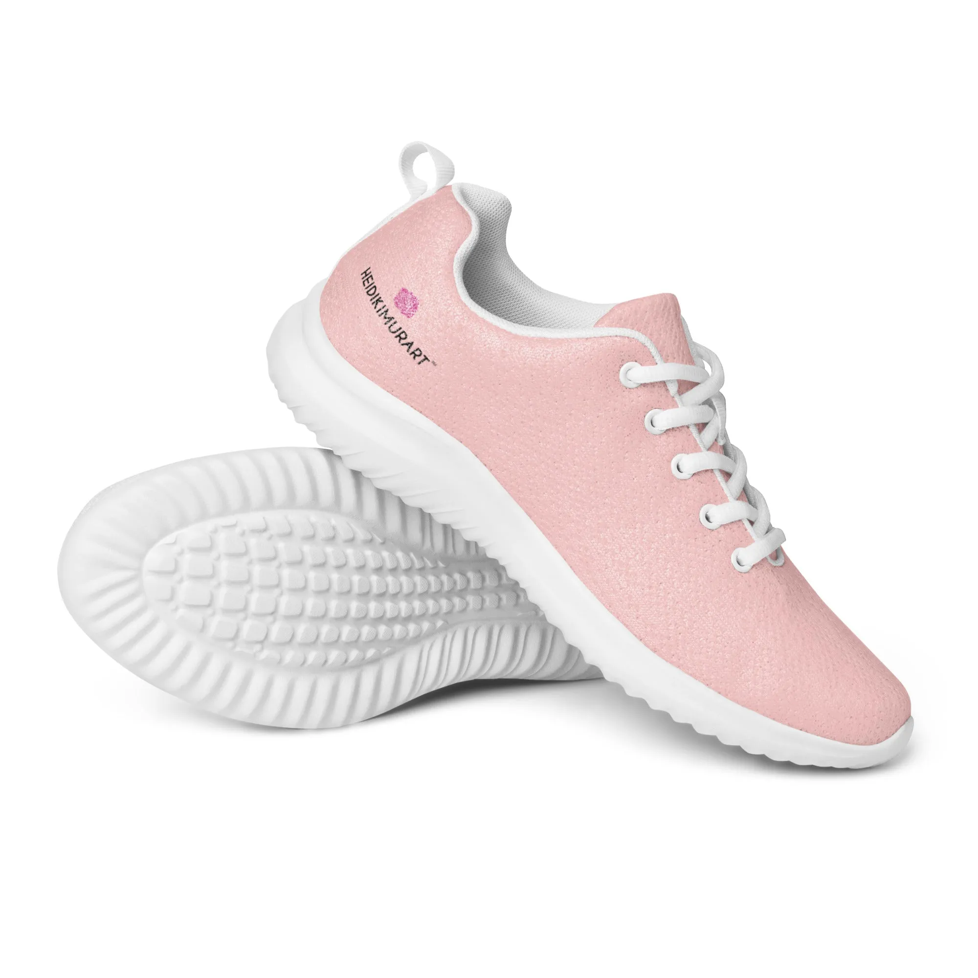 Pastel Pink Men’s Aathletic Shoes, Solid Pink Color Modern Breathable Lightweight Men’s Athletic Shoes (US Size: 5-13)