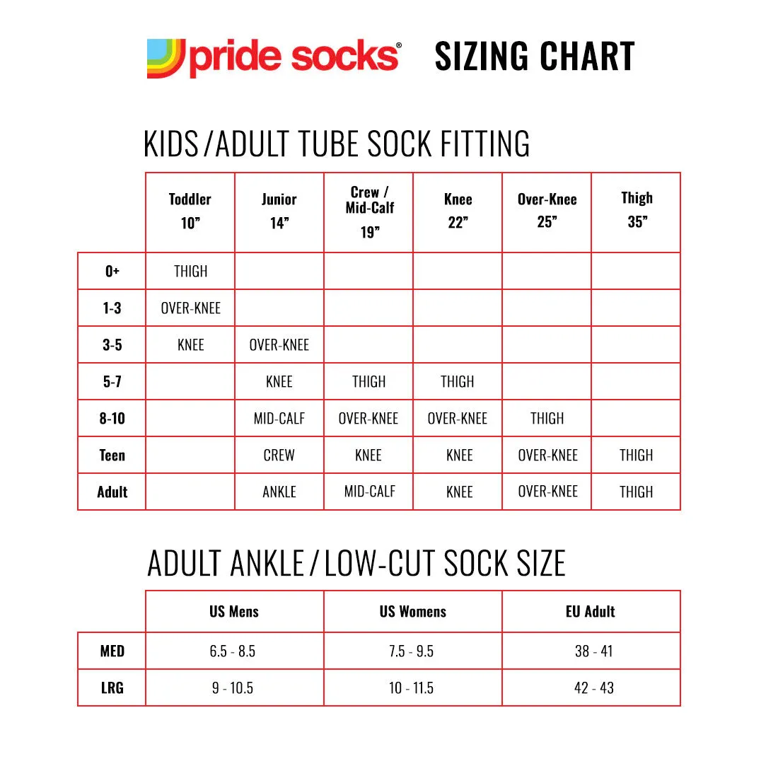 Pride Tube Socks - Brave