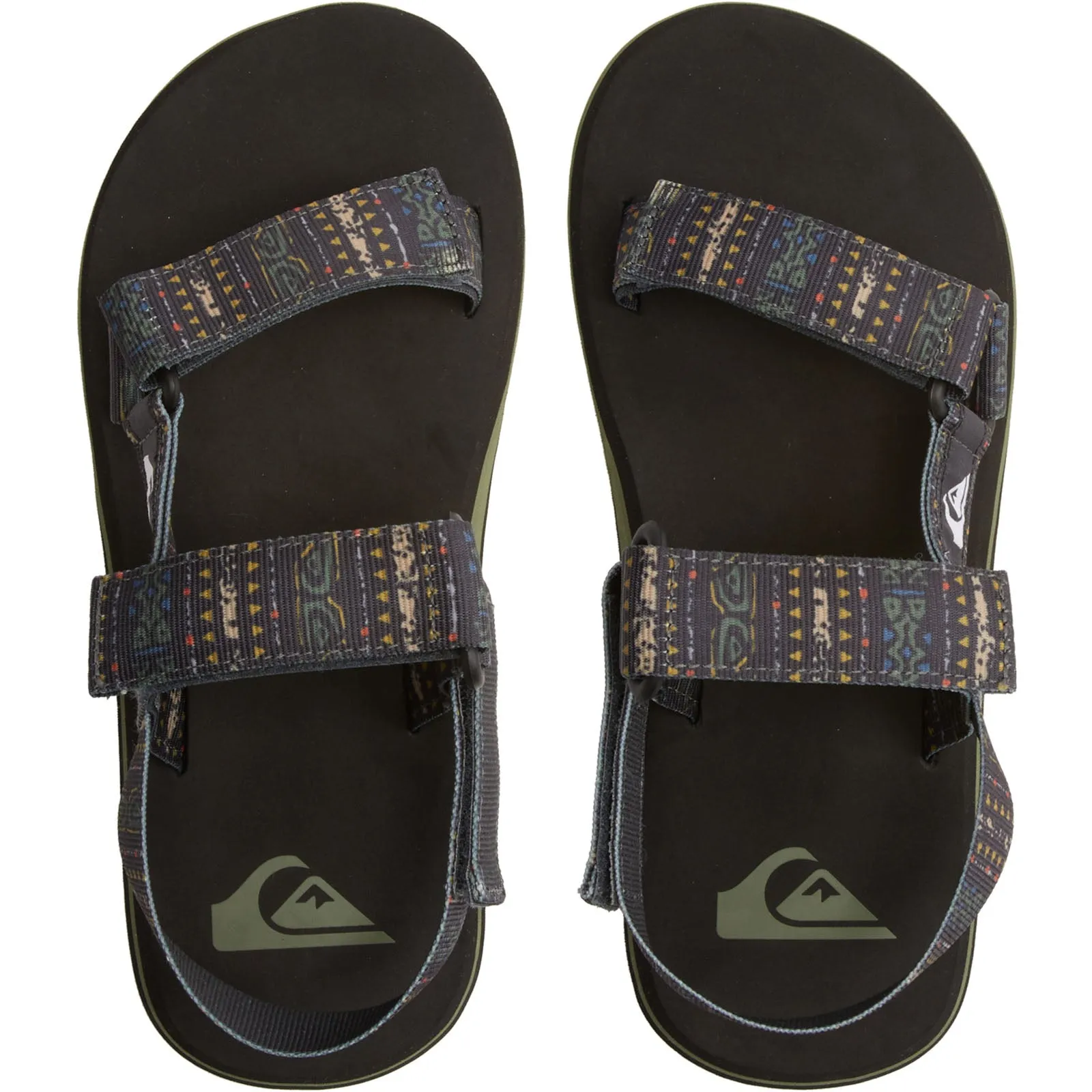 Quiksilver Mens Monkey Caged II Strappy Flip Flops Sandals - Black