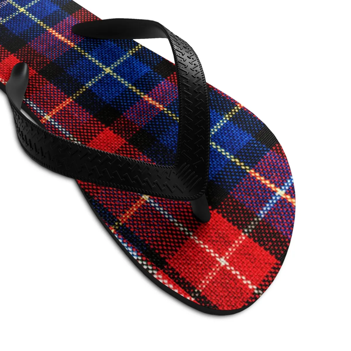 Red Plaid Flip Flops, Tartan Scottish Classic Print Unisex Designer Flip-Flops - Made in USA