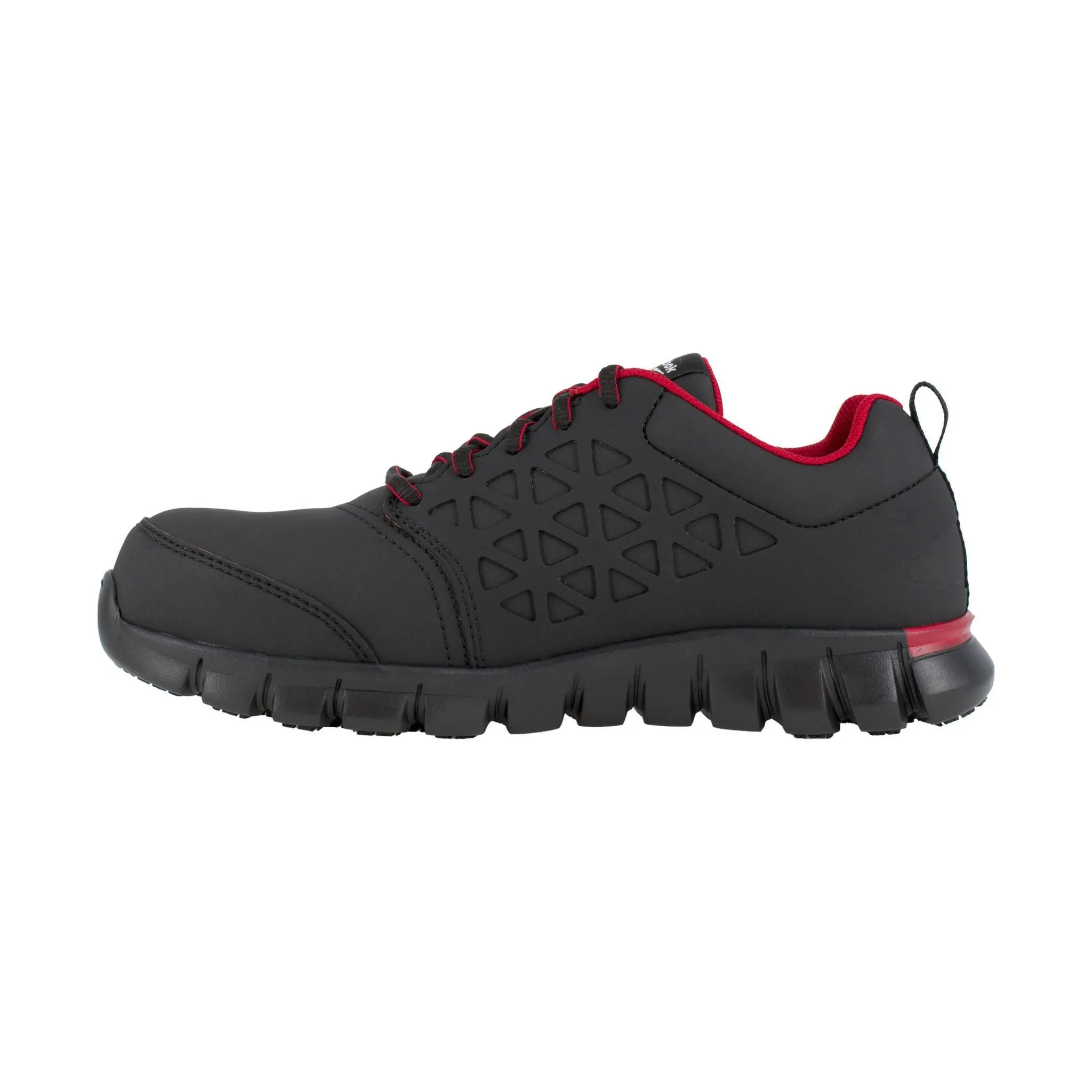 Reebok Work Men's Sublite Cushion Athletic Composite Toe Work Shoes - Black/Red