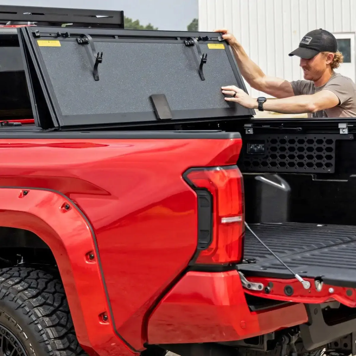 Rough Country Low-Profile Tri-Fold Tonneau Cover | 2024  Toyota Tacoma