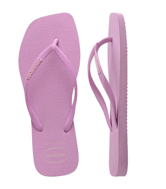 Slim Square Logo Pop Up Flip Flops Fresh Lavender