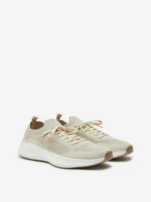 SOLEPLAY Beige Knitted Lace-Up Shoes