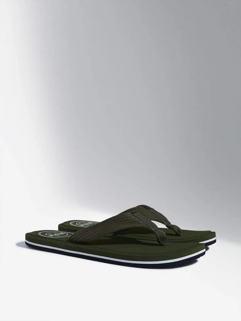 SOLEPLAY Olive Braided Flip-Flops