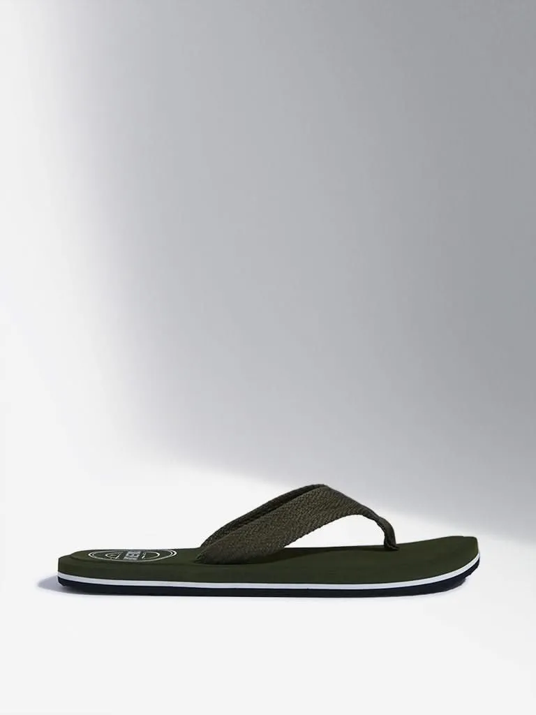 SOLEPLAY Olive Braided Flip-Flops