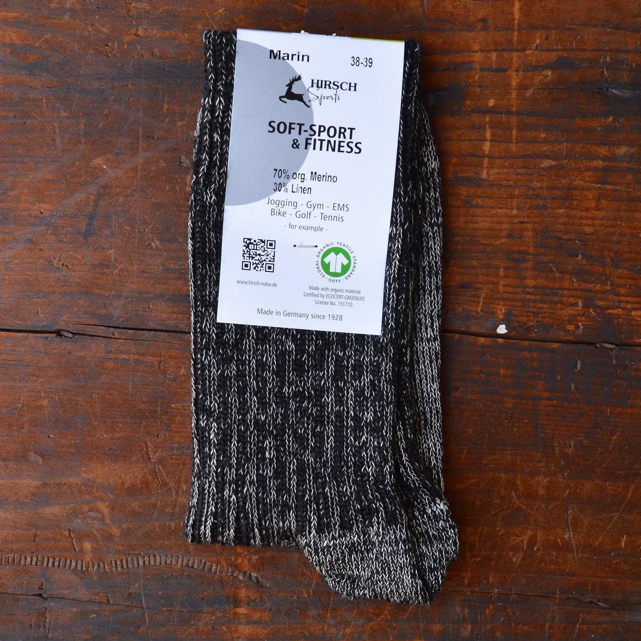 Sports Socks - Organic Merino/Linen (Adults 36-46)