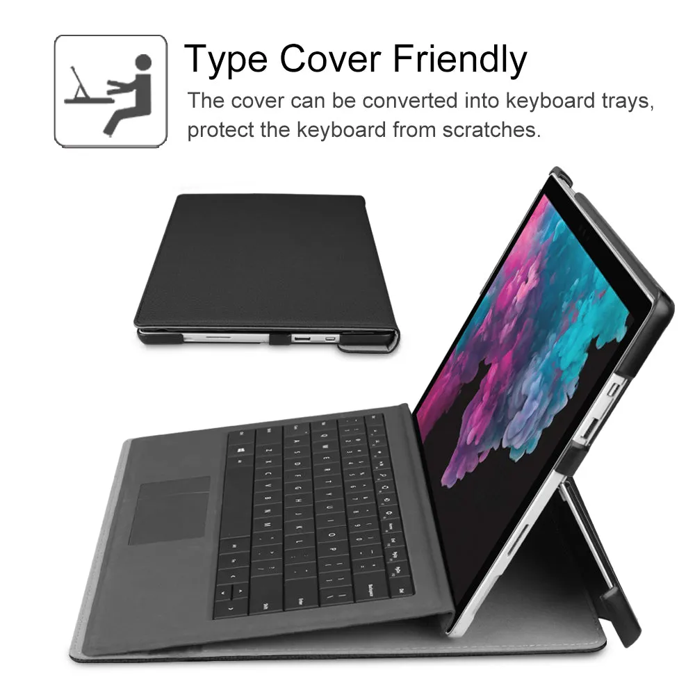 Surface Pro 7 /Pro 7/6/5 Hard Shell Slim Portfolio Cover | Fintie