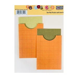 The Paper Loft Flip-Flops - Two Mini Pockets with Inserts - Orange Pockets