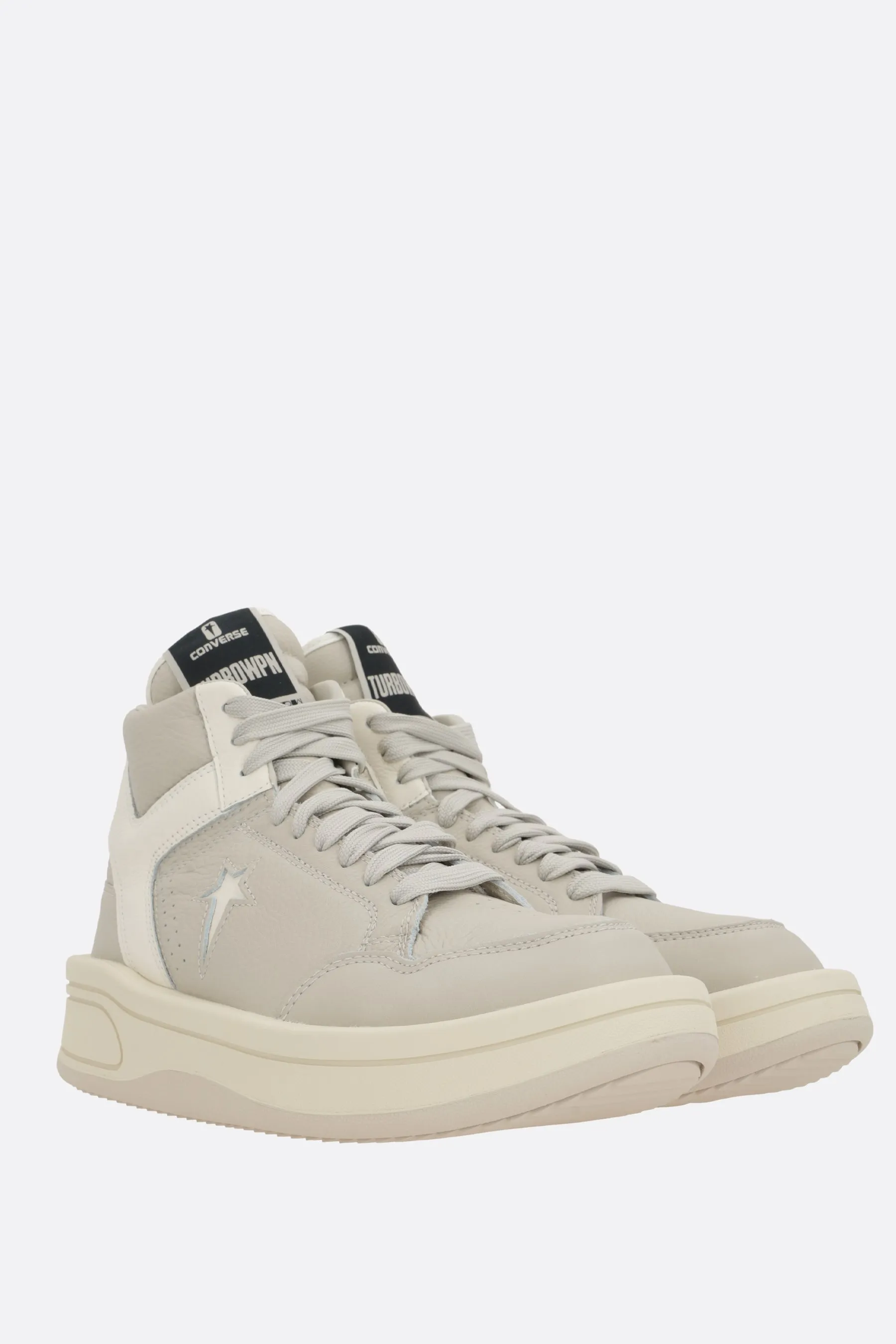 Turbowpn high-top sneakers in grainy leather