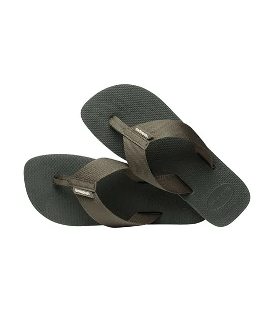 Urban Basic Material Flip Flops Green Olive