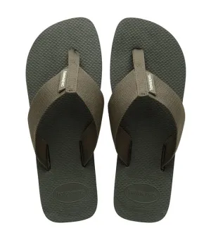 Urban Basic Material Flip Flops Green Olive