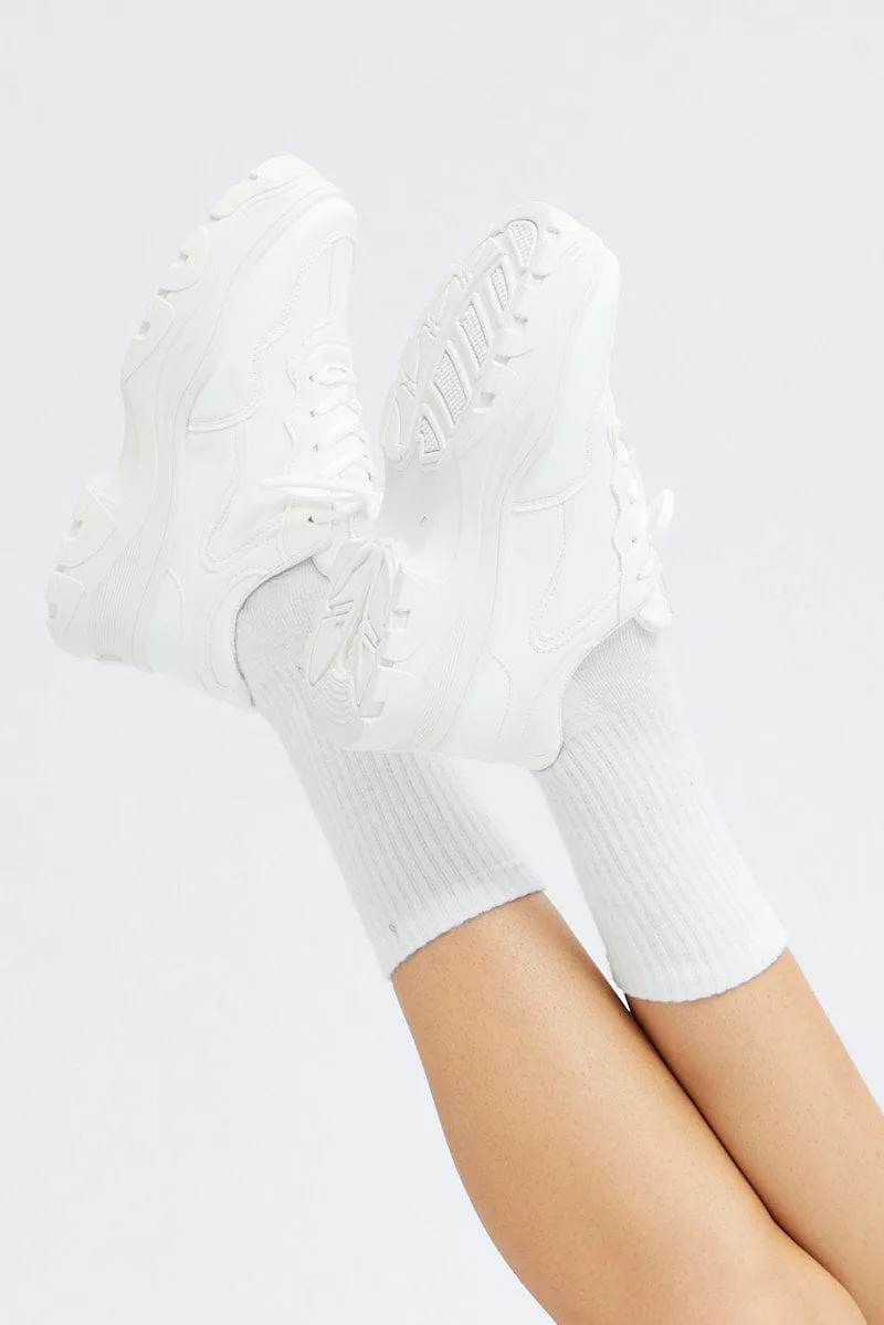 White Chunky Sneakers Trainers