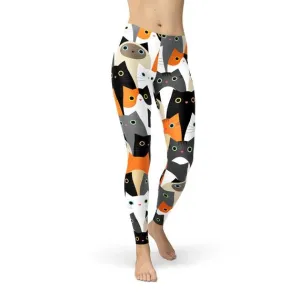 Women's All Over Print Cats Leggings