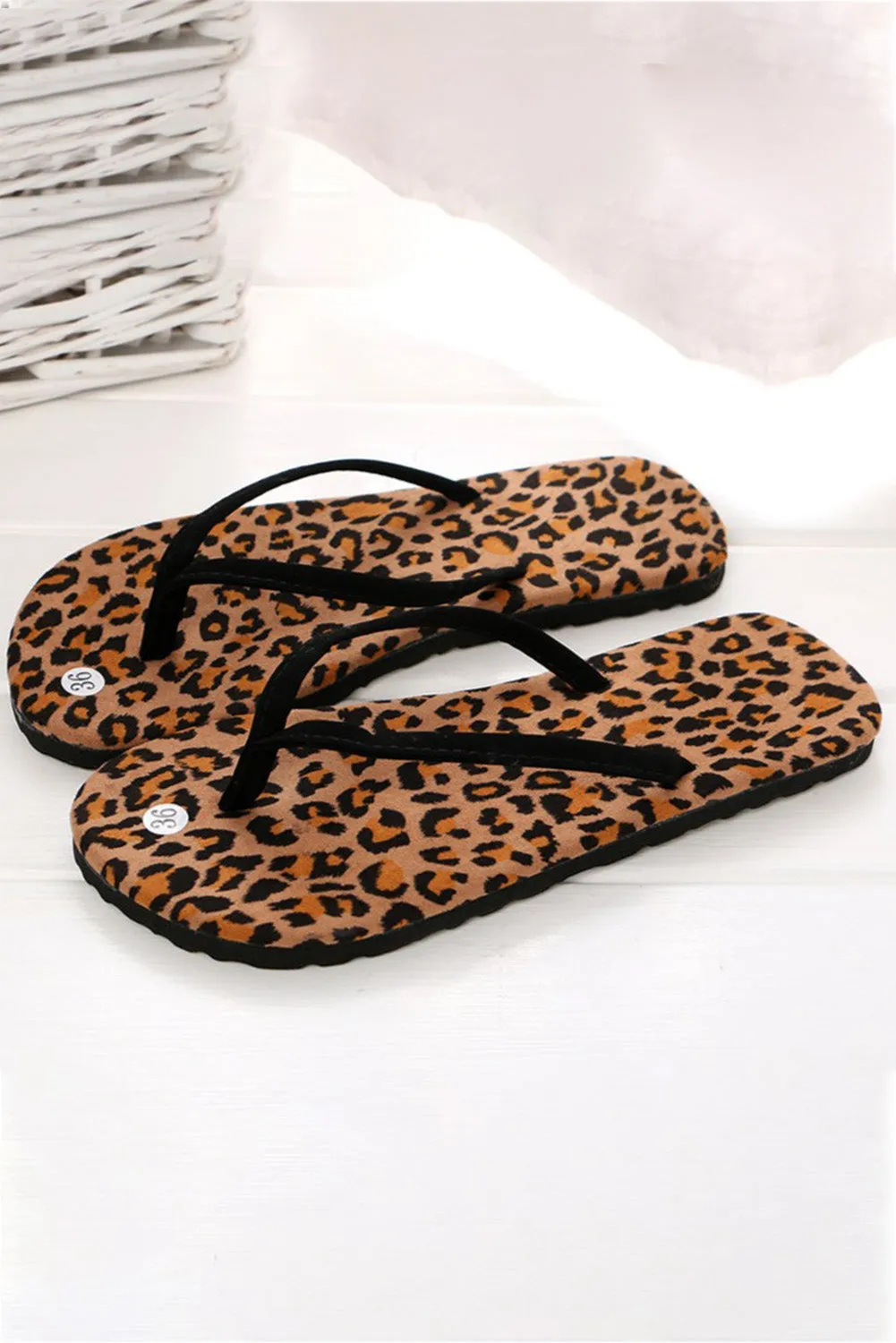 Women's Animal Print Flip Flops Non-slip Leopard Summer Sandals