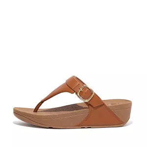 Women's Fitflop Lulu Adjustable Leather Toe-Post Color: Light Tan