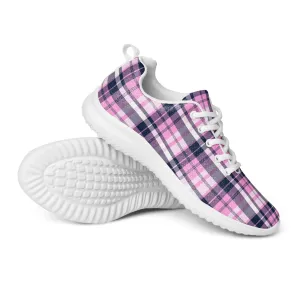 Women’s Pink and Navy Blue Surfer Plaid Athletic Shoes