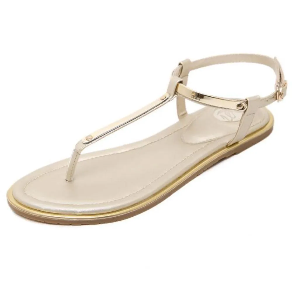 Womens Summer Flip Flops Faux Leather Sandals