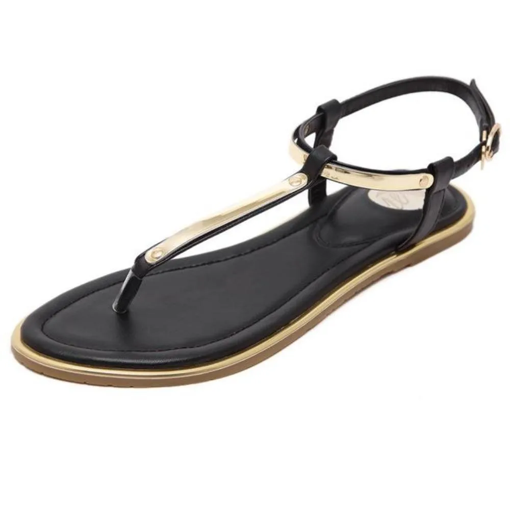 Womens Summer Flip Flops Faux Leather Sandals