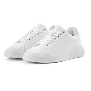 ZARA MONOCHROME CHUNKY 2 SOLE SNEAKERS - WHT