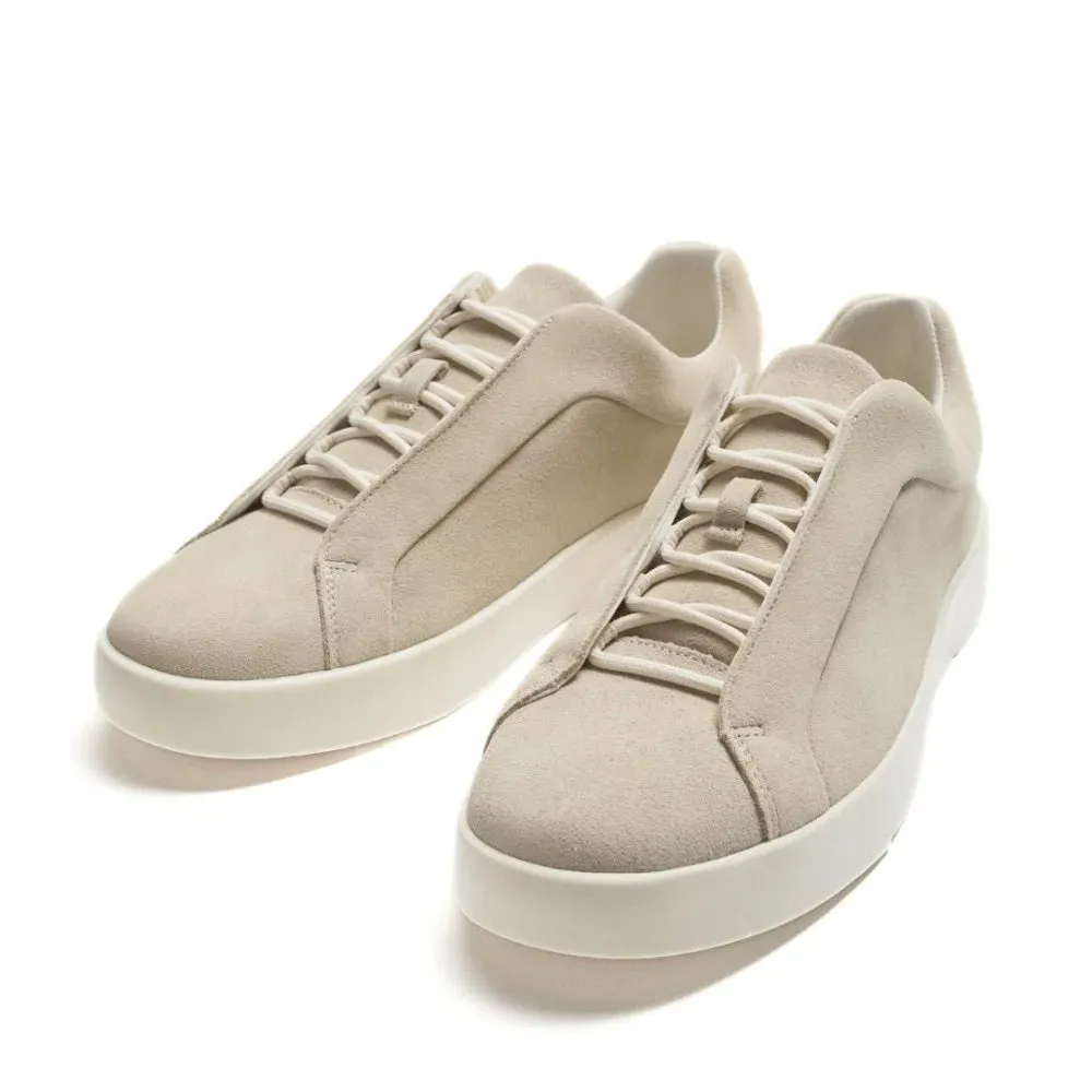 ZARA MONOCHROME SUEDE CHUNKY SOLE SNEAKERS - SND