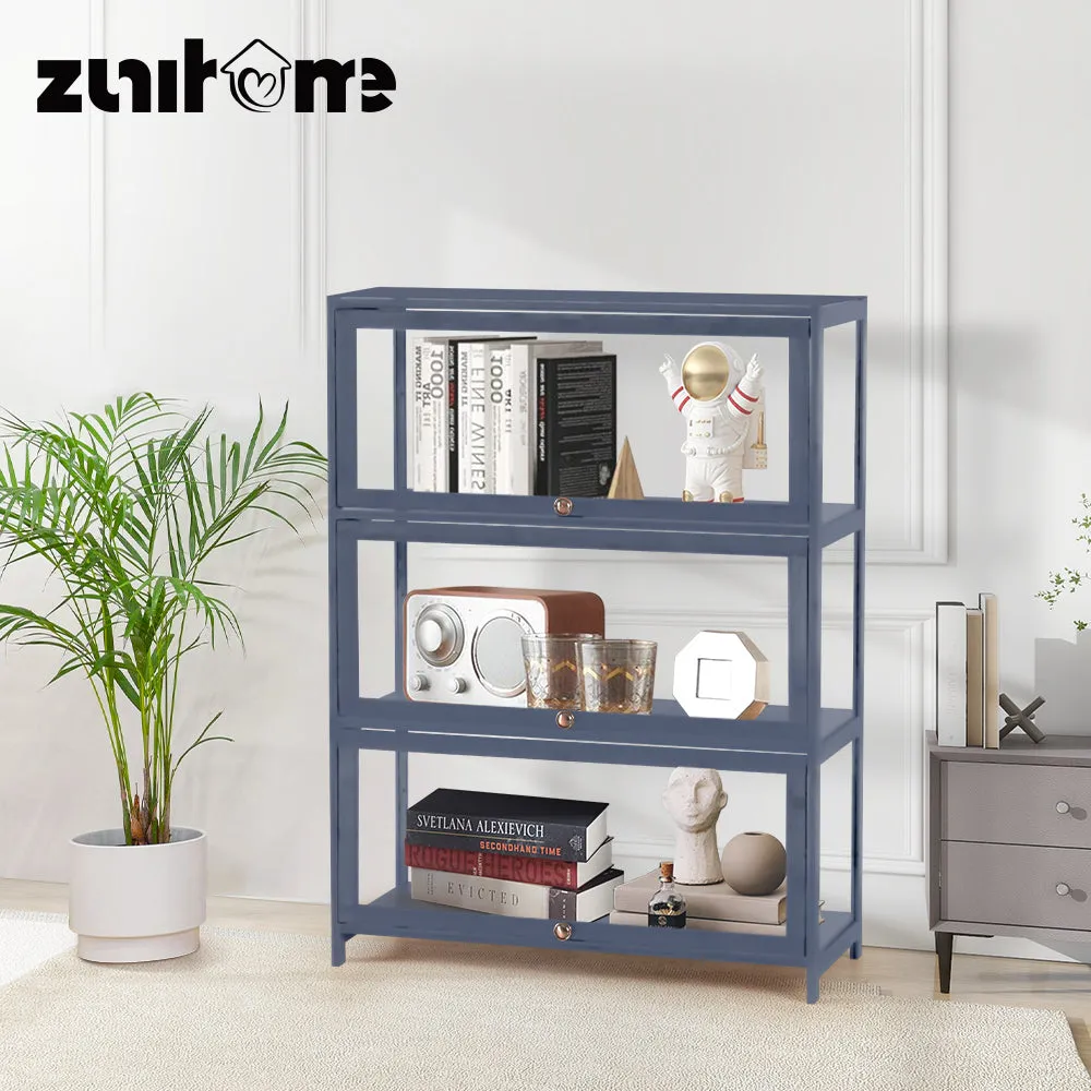 ZUNI 3-Tier Display Cabinet Storage Stand Rack White/Natural/Grey/Black