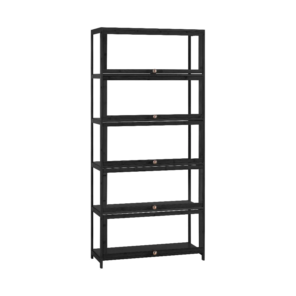 ZUNI 5-Tier Display Cabinet Storage Stand Rack White/Natural/Grey/Black