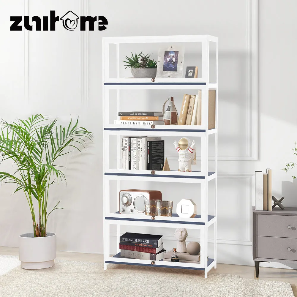 ZUNI 5-Tier Display Cabinet Storage Stand Rack White/Natural/Grey/Black